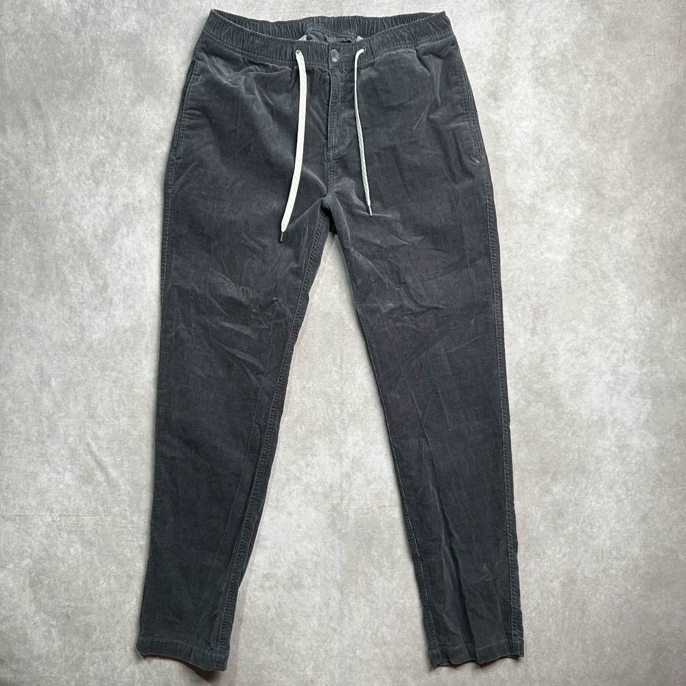 Vuori Pants Mens Medium M Gray Corduroy Golf Travel Drawstring Optimist Pants